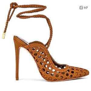 Jennifer Lopez Braided Brown Heels sz10